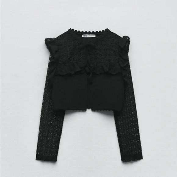 ZARA COMBINATION KNIT CARDIGAN - Picture 7 of 11